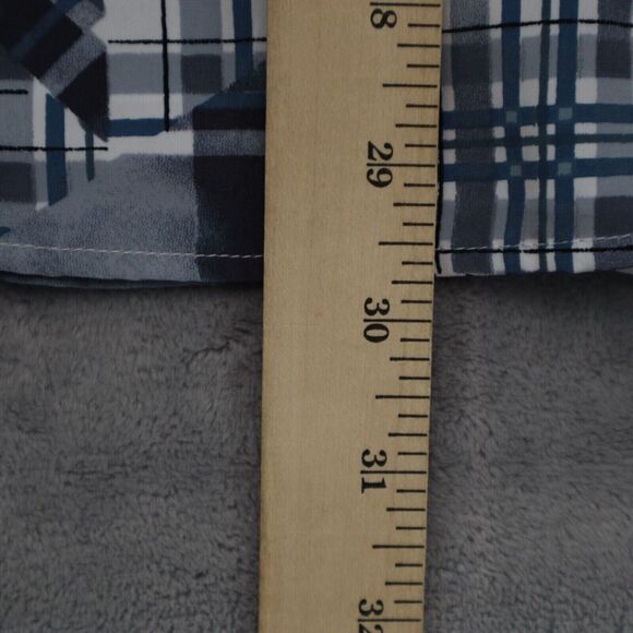 VO5 Shirt Mens L Gray Geometric Cinco En Todo Button Up Short Sleeve Collared - Picture 5 of 15